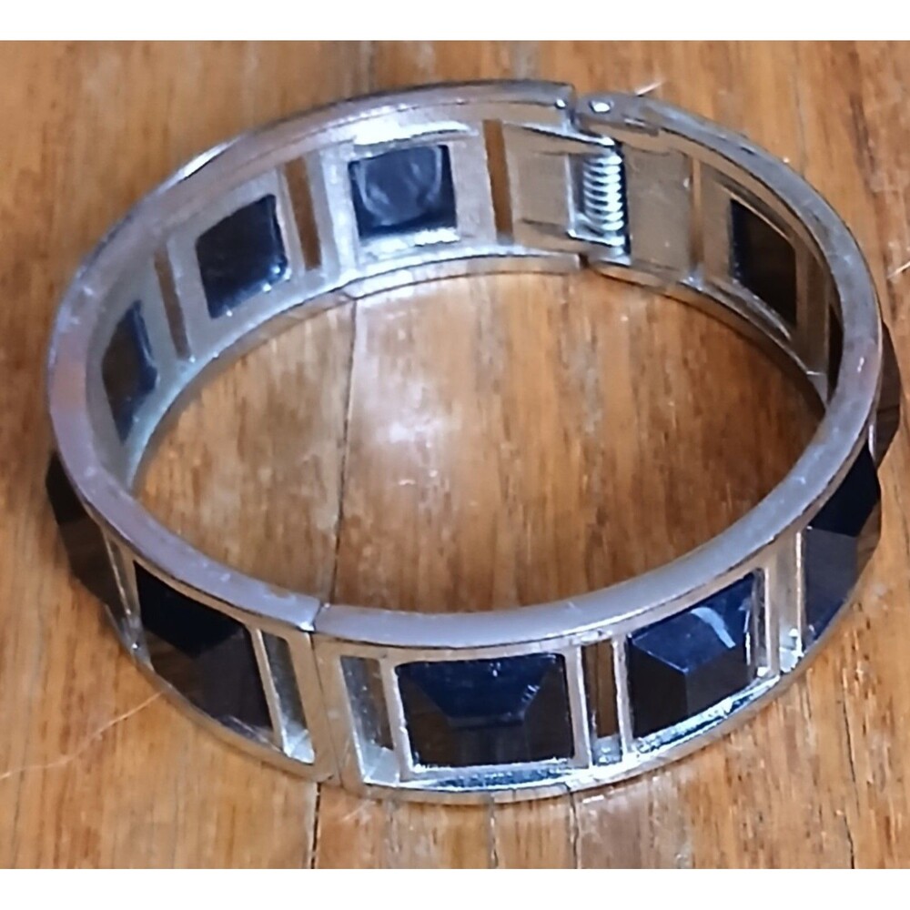 Black and silver bangle bracelet